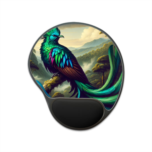 Alessandra Romano - Majestic Quetzal Reverie Mouse Pad with Wrist Rest